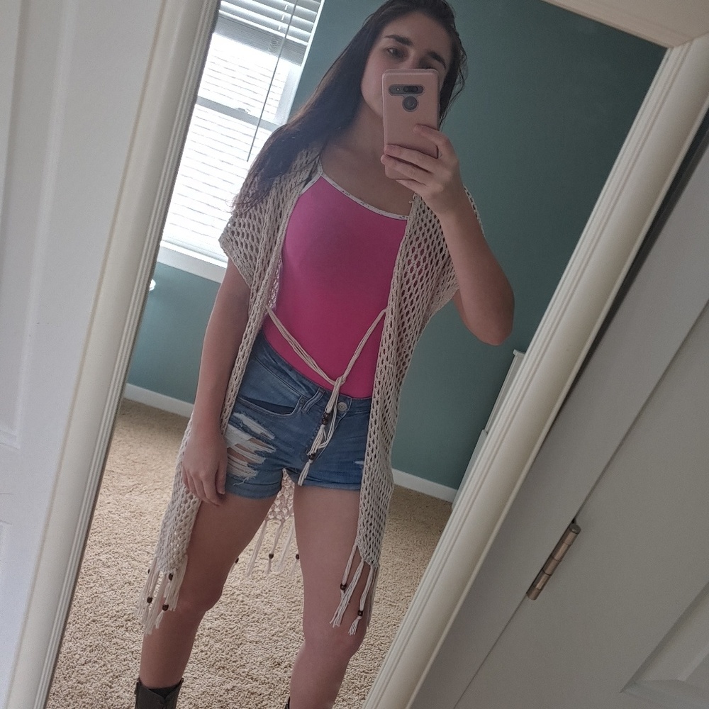 Pink Floral Forever 21 Bodysuit